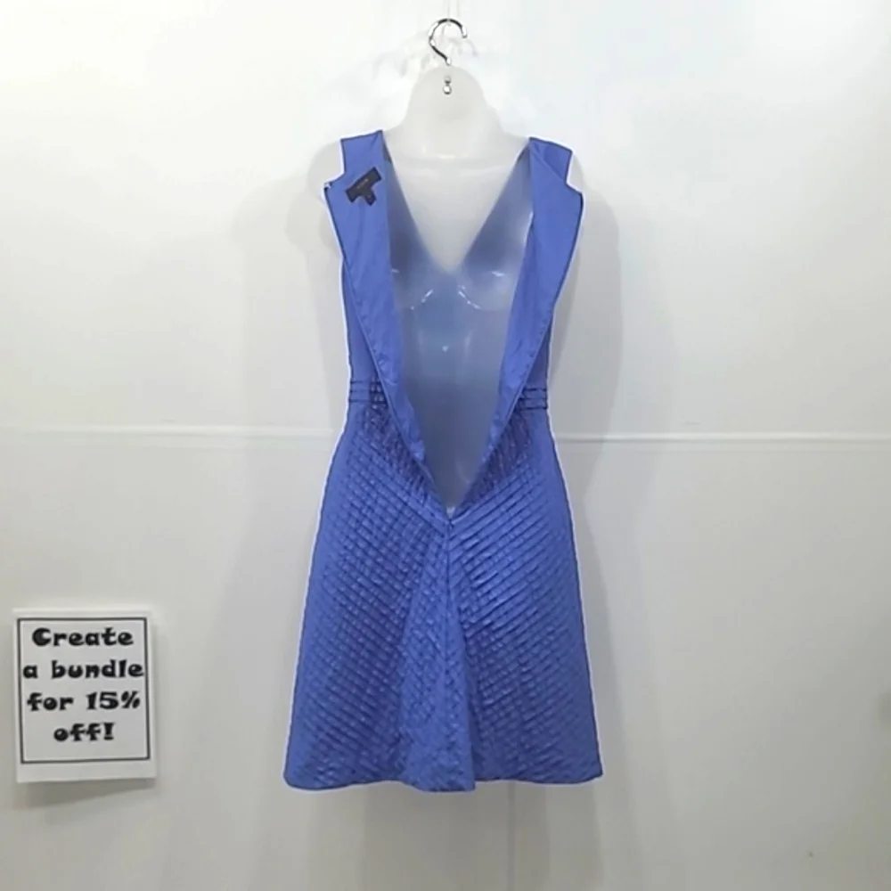 J. Crew Chevron Dress Pleated A Line Plunging V-Neck Sleeveless Above Knee Sz 6